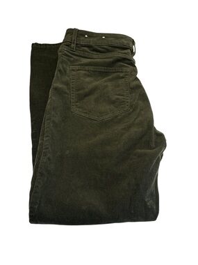 LOFT Olive Corduroy Pants straight leg button/zip 5 pockets Size 6/28